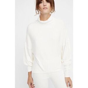 FREE PEOPLE We The Free Alameda Pullover Mock Neck Knit Sweater Ivory